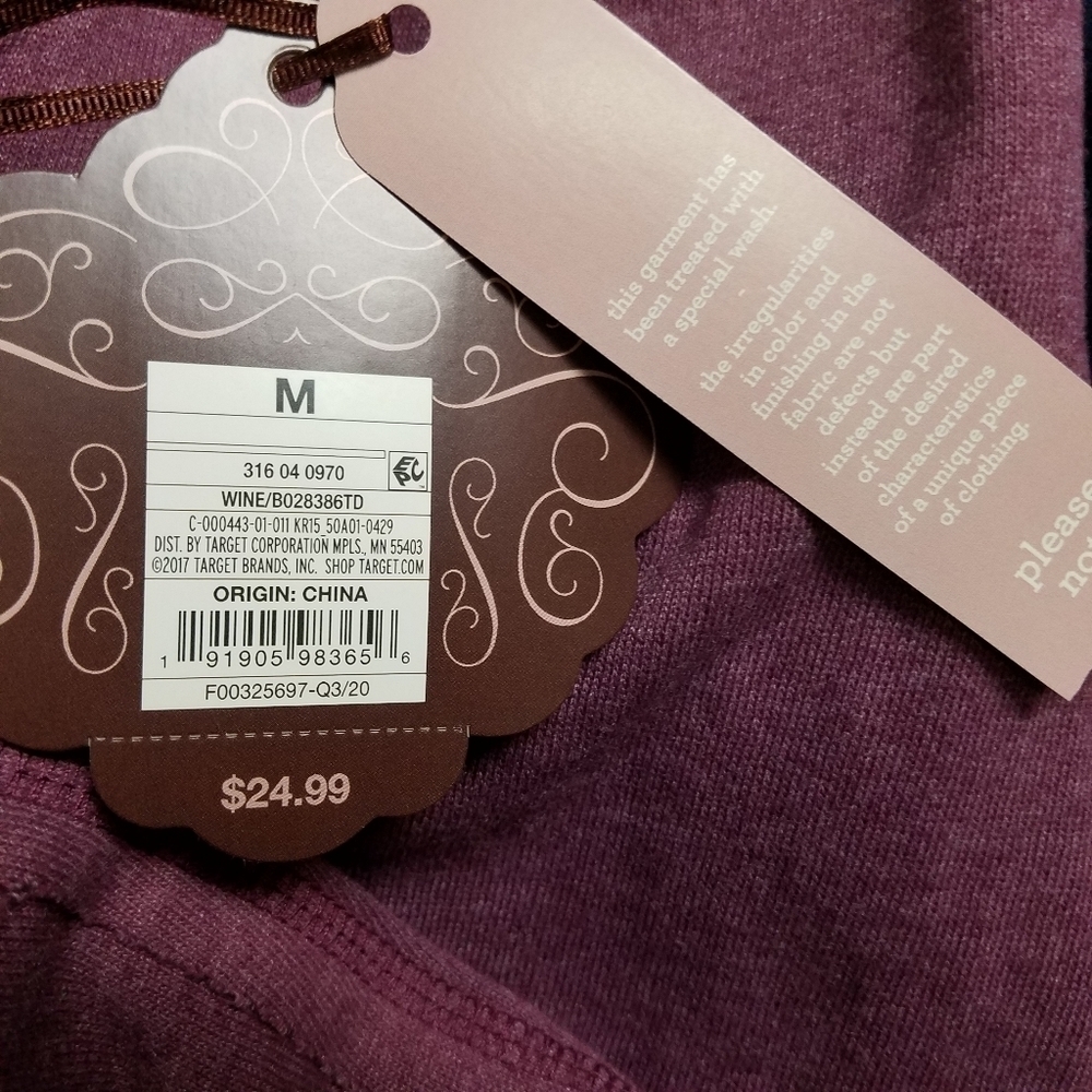 Knox Rose Pink Wine Ombre Tie Dye Lounge Joggers M - Picture 3 of 6